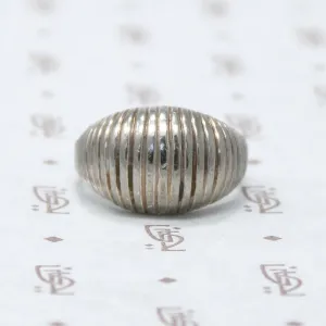 Edgy Domed Sterling Silver Ring