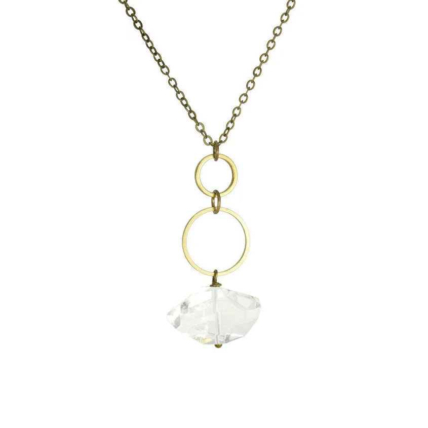 Edgy Petal - Necklace - "Ice Queen" - Clear Quartz Nugget Circle