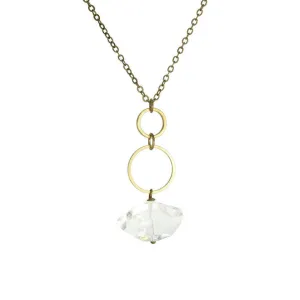 Edgy Petal - Necklace - "Ice Queen" - Clear Quartz Nugget Circle