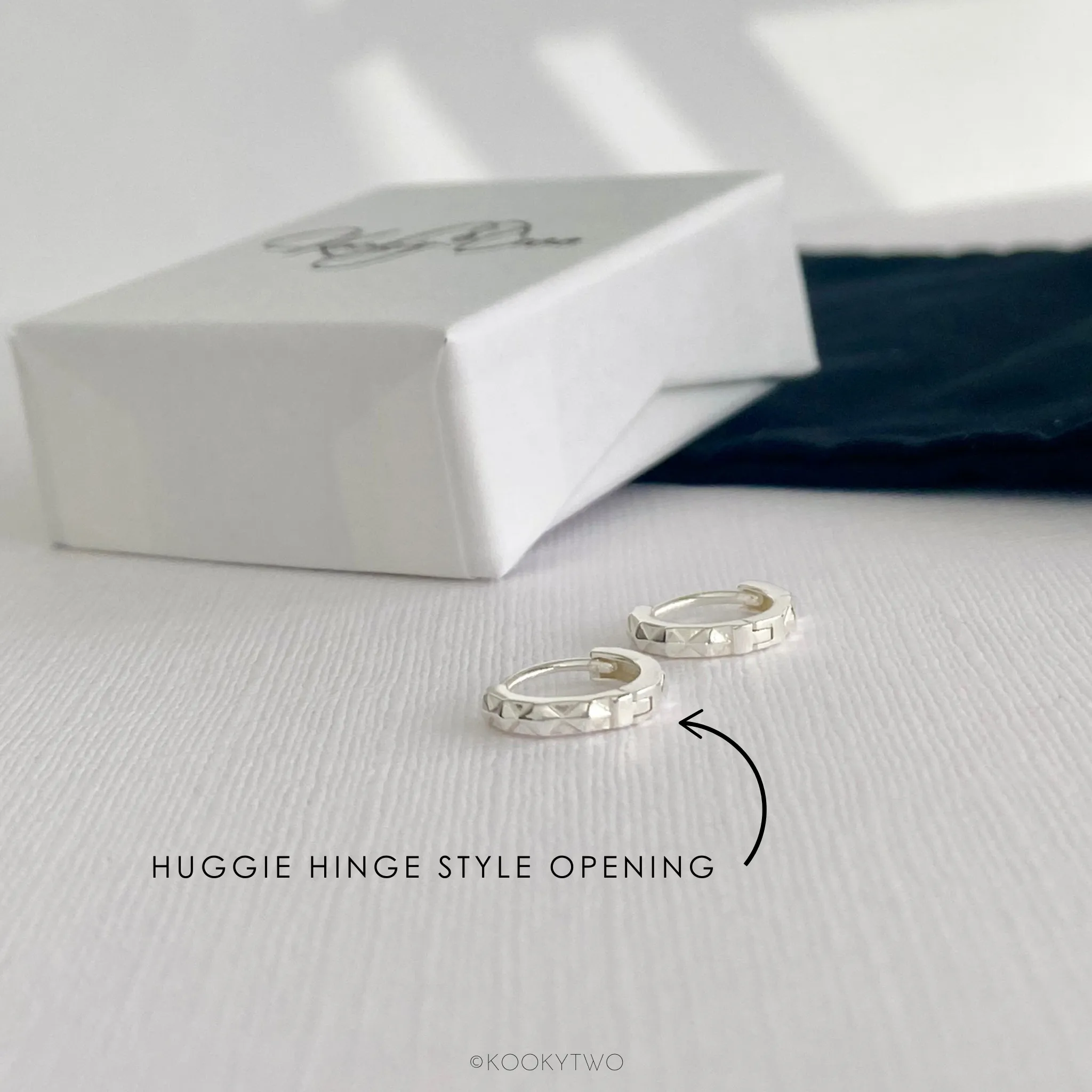 Edgy Silver Huggie Earrings