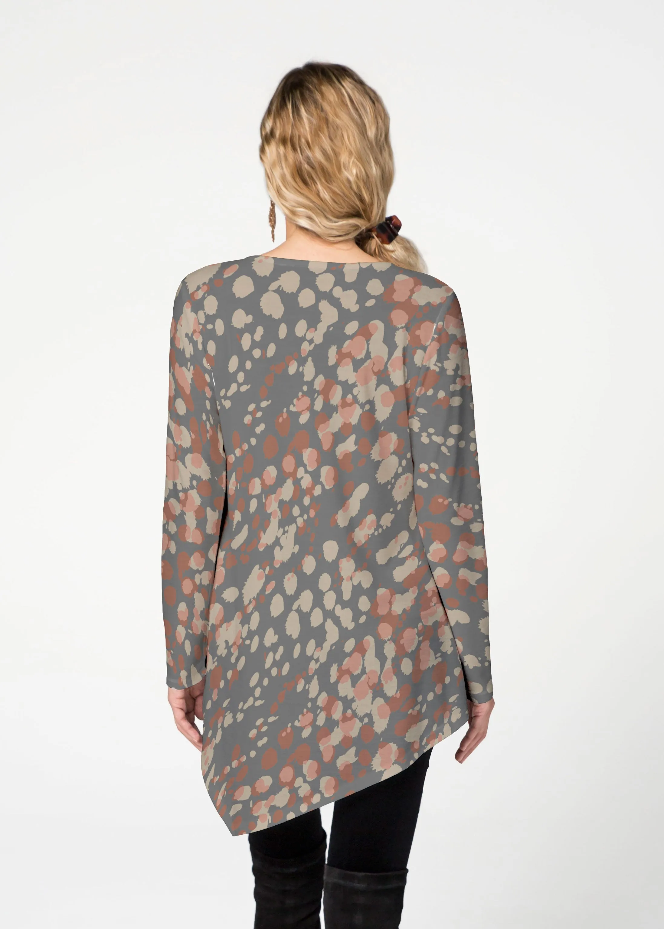Edgy Splash (7877) ~ Asymmetrical French Terry Tunic