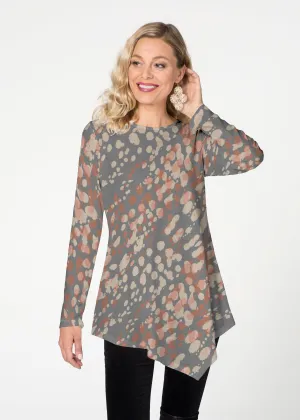 Edgy Splash (7877) ~ Asymmetrical French Terry Tunic