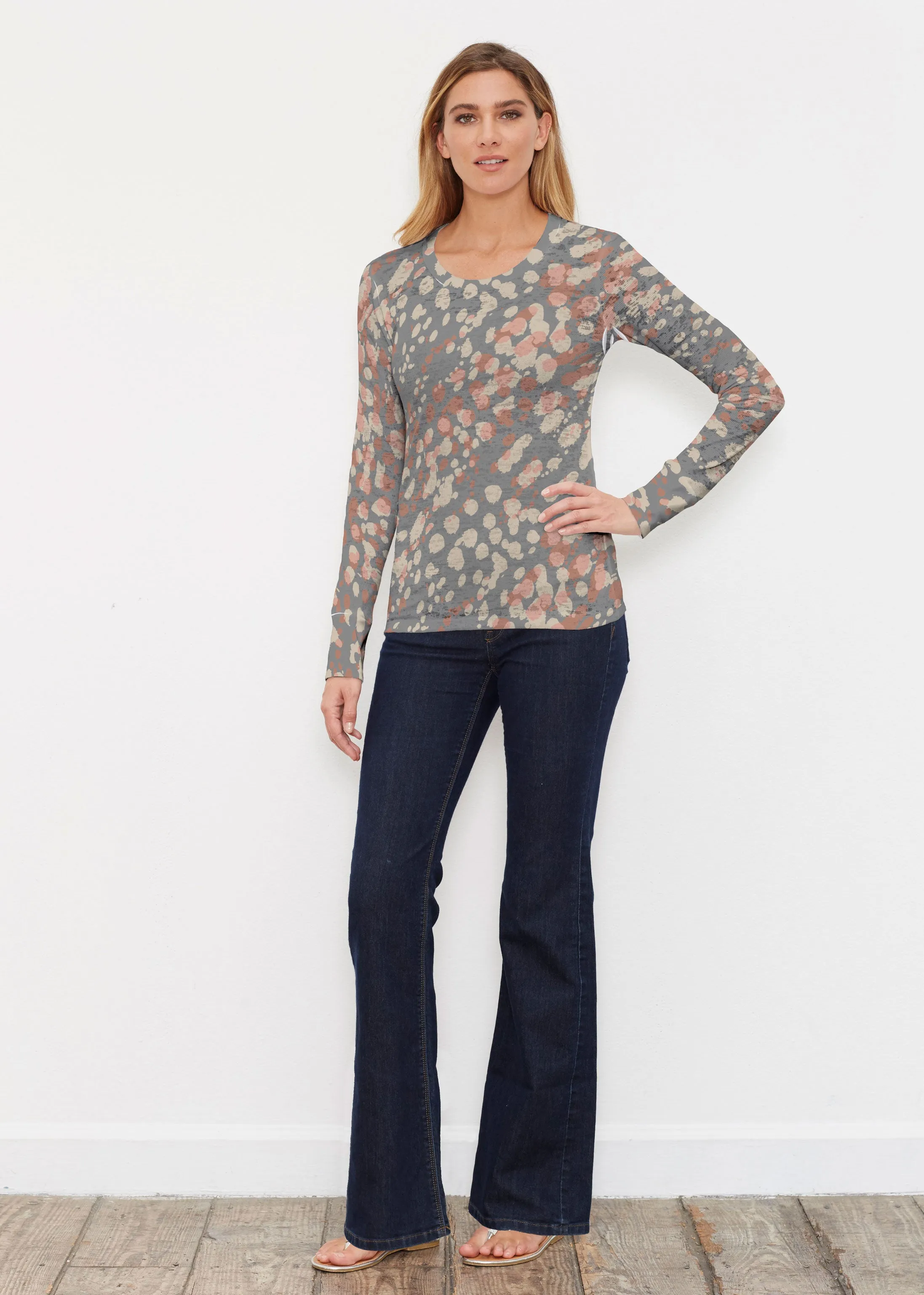 Edgy Splash (7877) ~ Thermal Long Sleeve Crew Shirt
