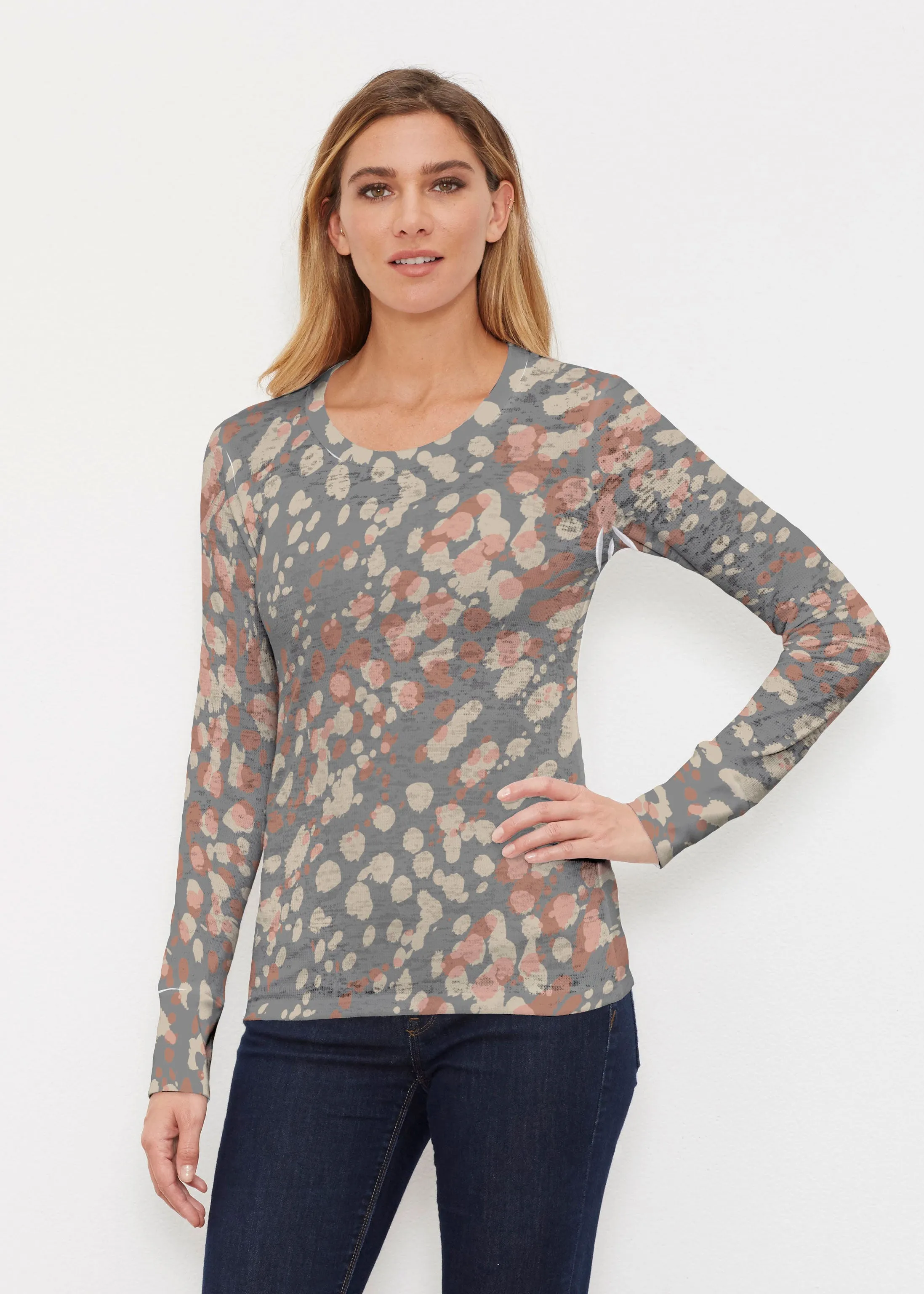 Edgy Splash (7877) ~ Thermal Long Sleeve Crew Shirt