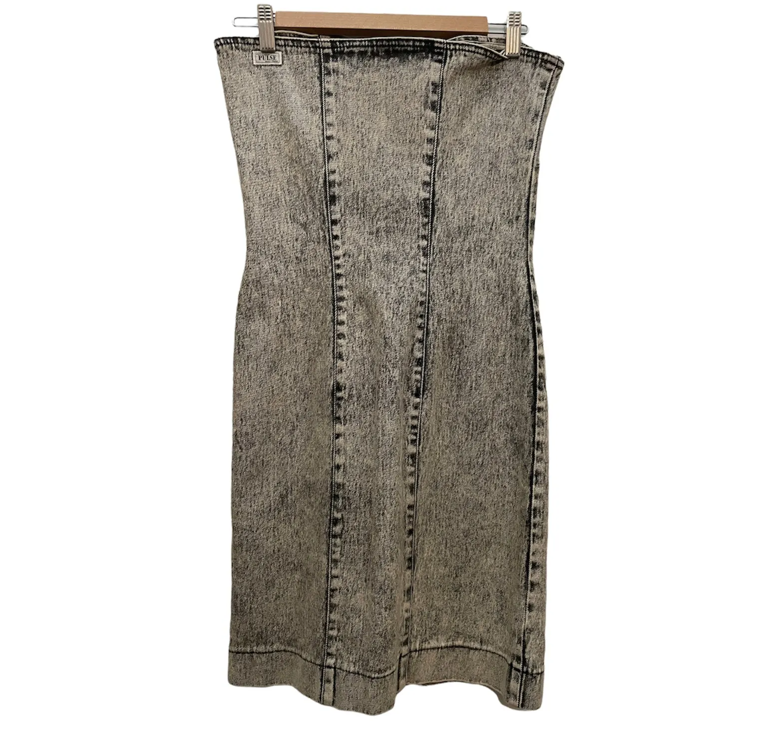 Edgy Vintage Grey Denim Bustier Dress