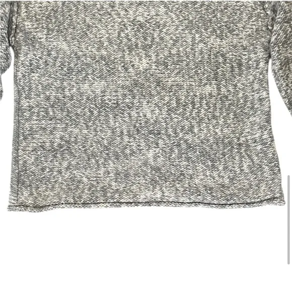 Eileen Fisher Peruvian Crimp Crew Neck Sweater Gray/White,Size XS/TP