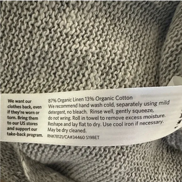 Eileen Fisher Peruvian Crimp Crew Neck Sweater Gray/White,Size XS/TP