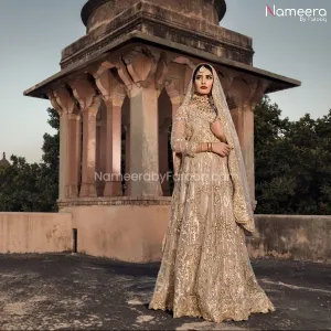 Elegant Pakistani Bridal Maxi in Gold Color #BS90