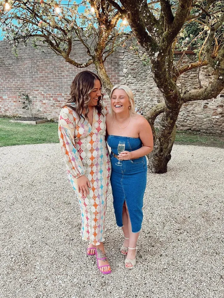 Elegant Vintage V-Neck Printed Maxi Dress Chic High Waist Lantern Half Sleeve Long Dress Vacation Dress