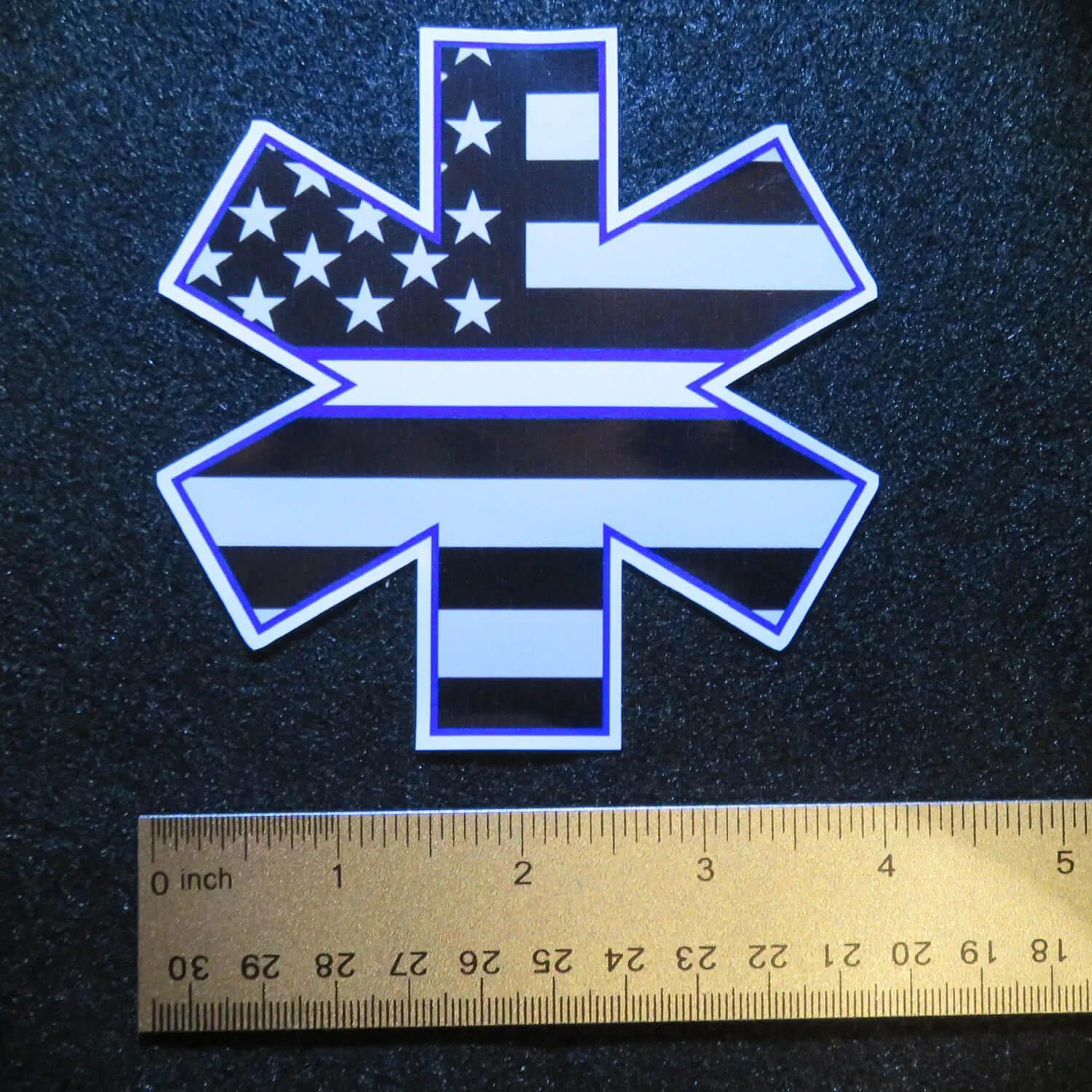EMS Star of Life Thin White Line Vinyl Decal
