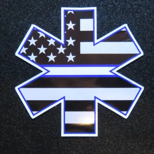 EMS Star of Life Thin White Line Vinyl Decal