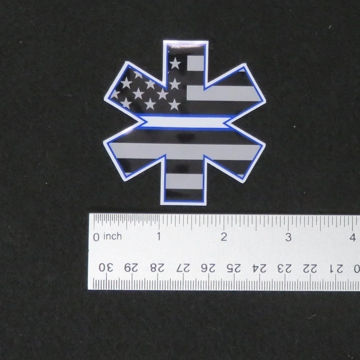 EMS Star of Life Thin White Line Vinyl Decal