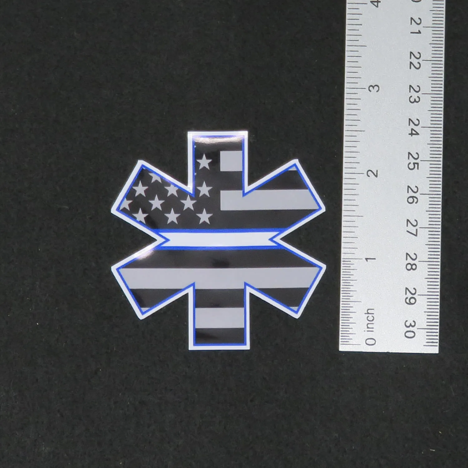 EMS Star of Life Thin White Line Vinyl Decal