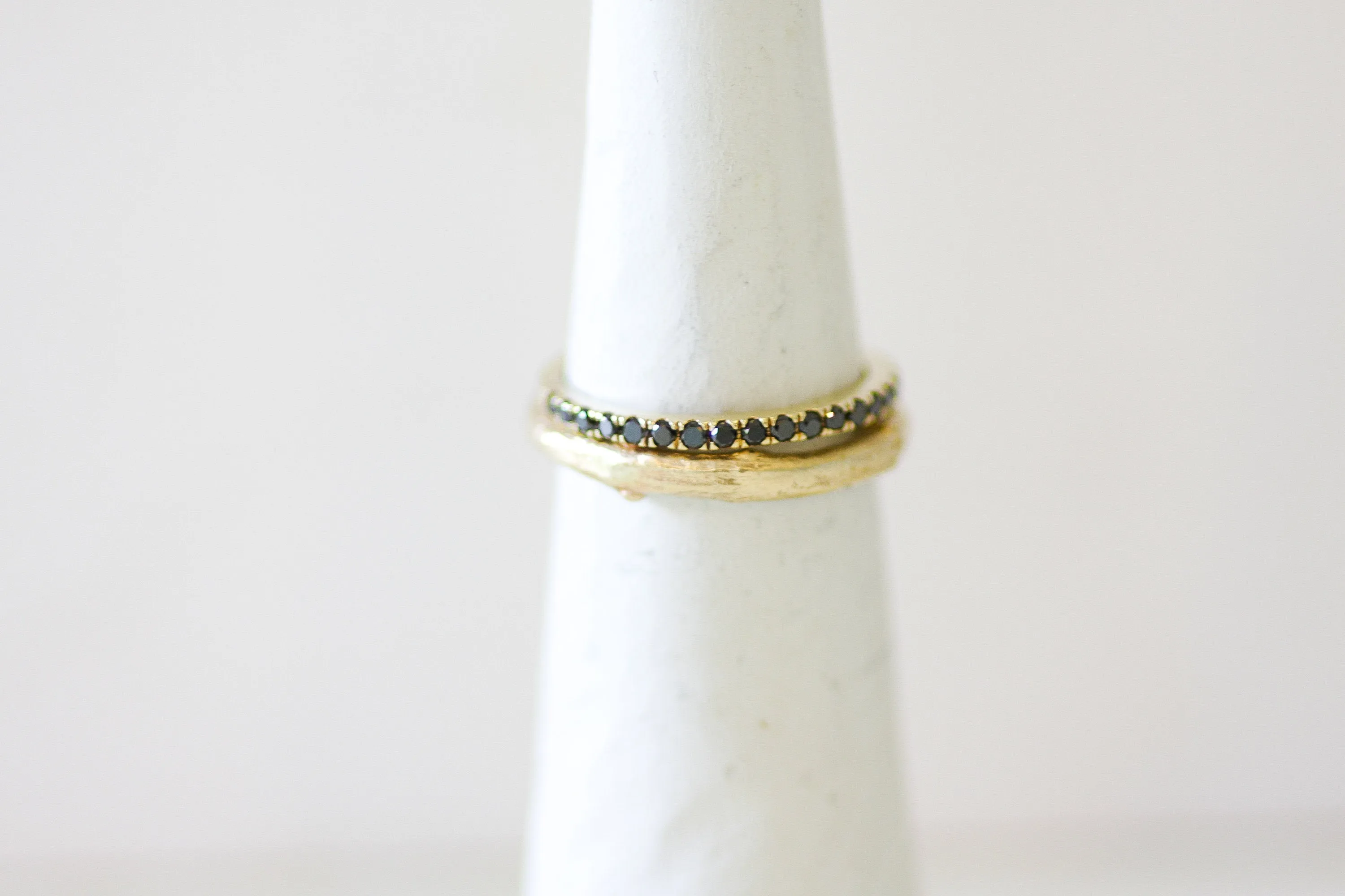 Eternity Black Diamonds 14K Gold Ring
