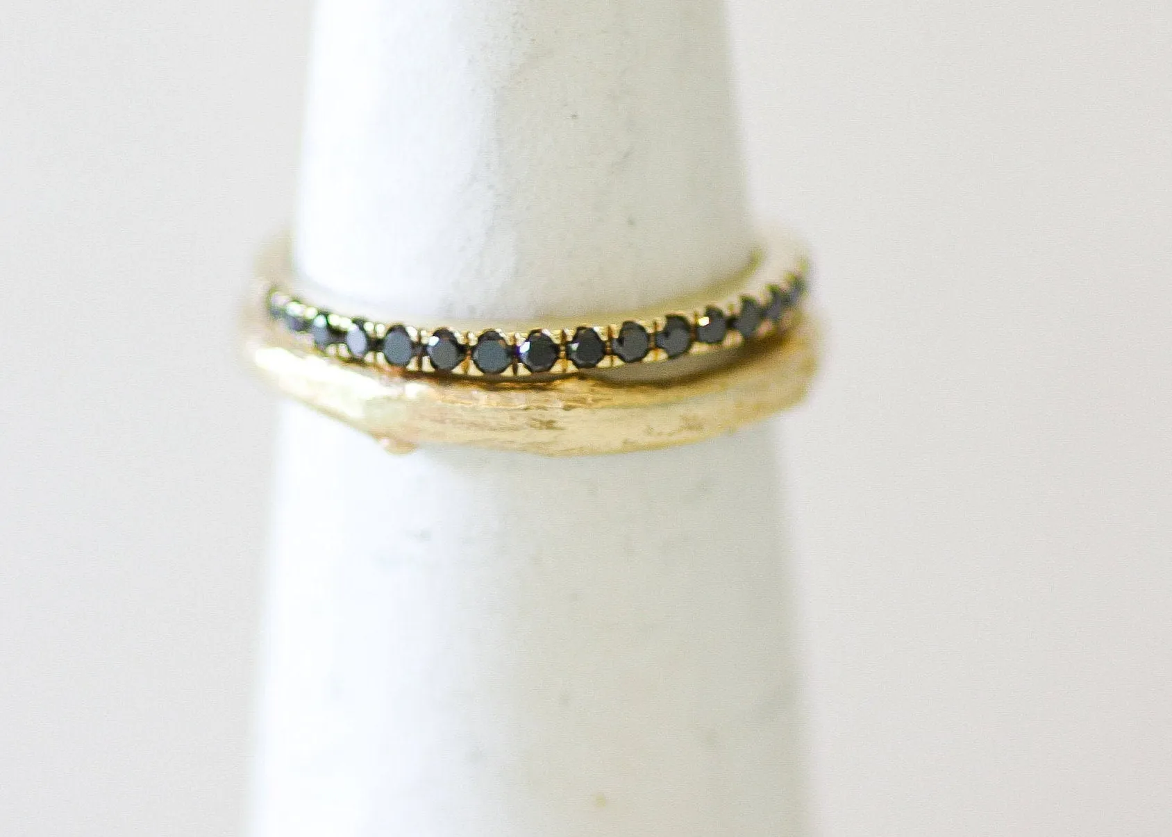 Eternity Black Diamonds 14K Gold Ring