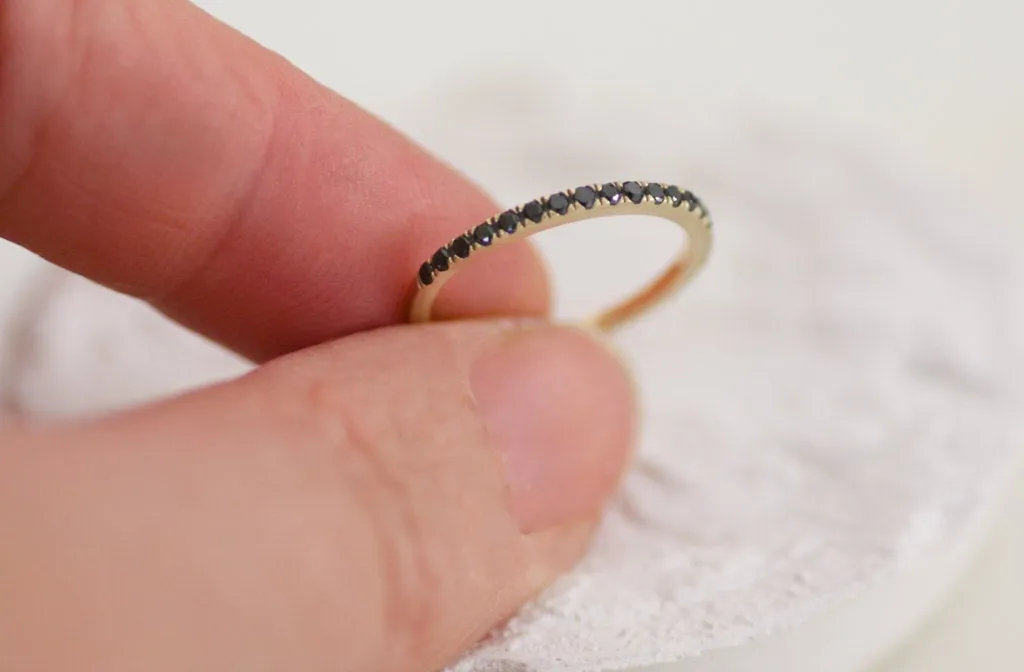 Eternity Black Diamonds 14K Gold Ring