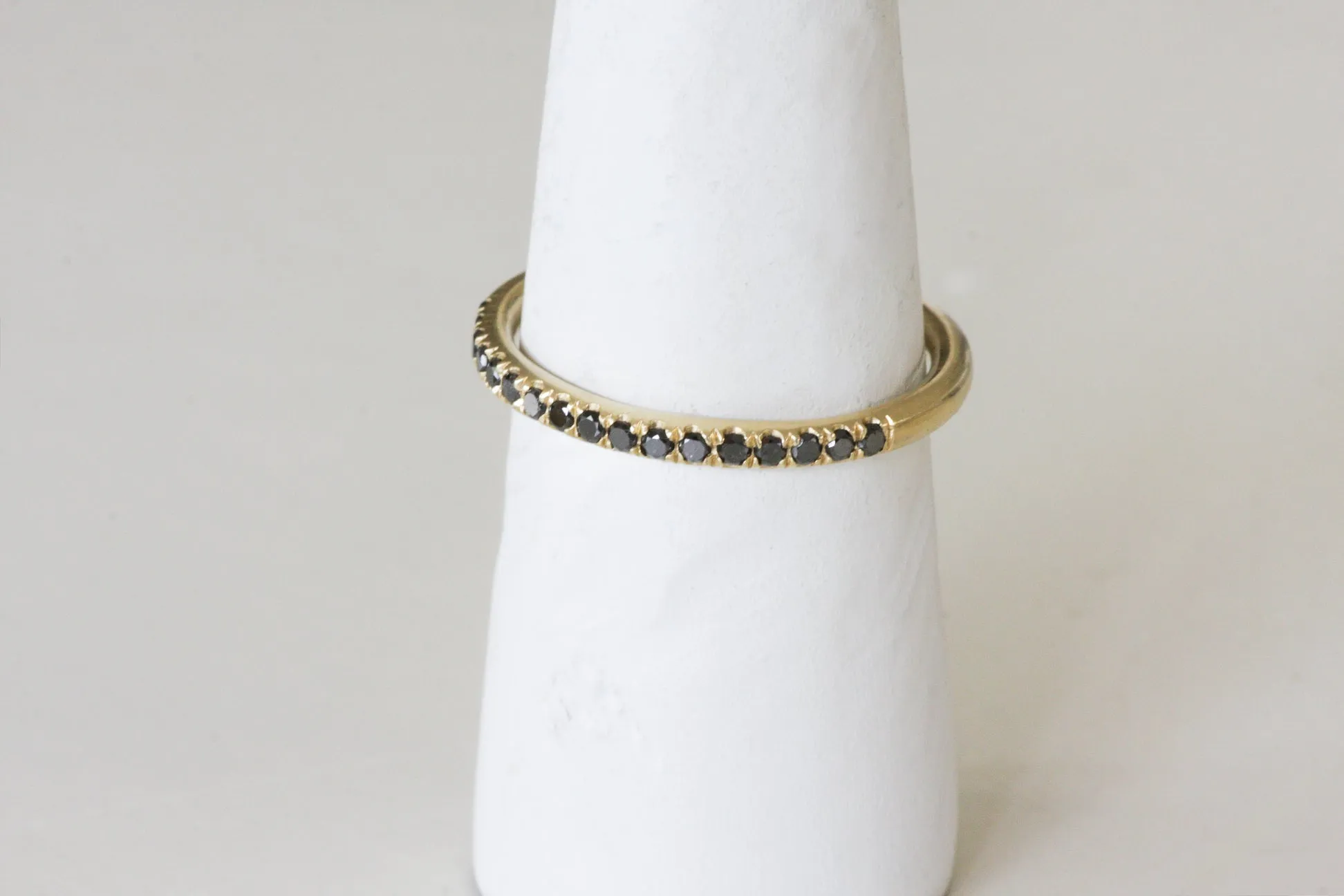 Eternity Black Diamonds 14K Gold Ring