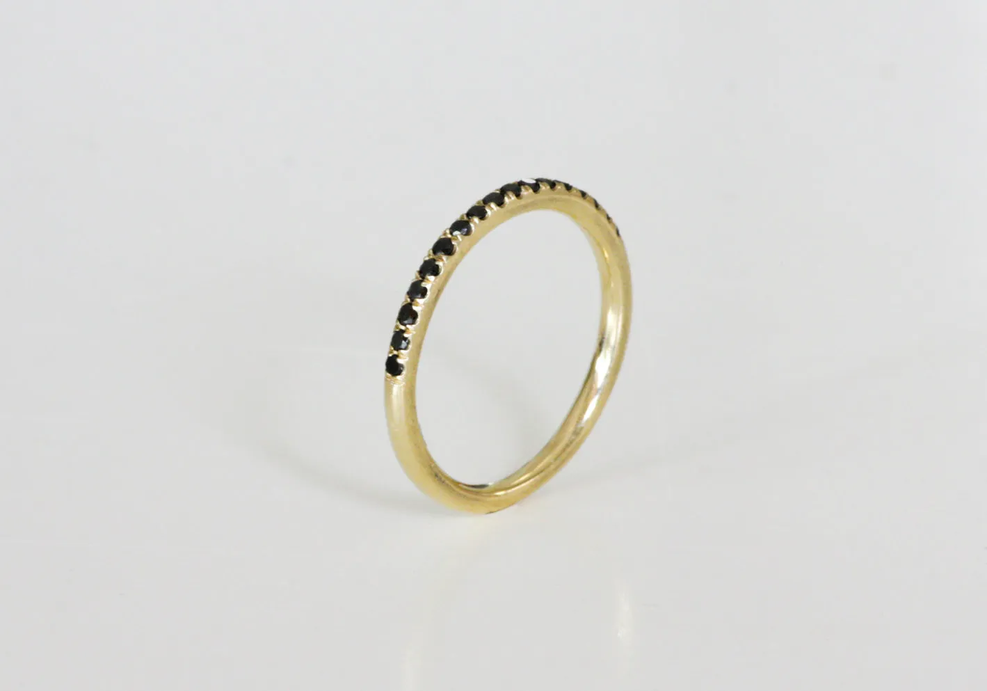 Eternity Black Diamonds 14K Gold Ring
