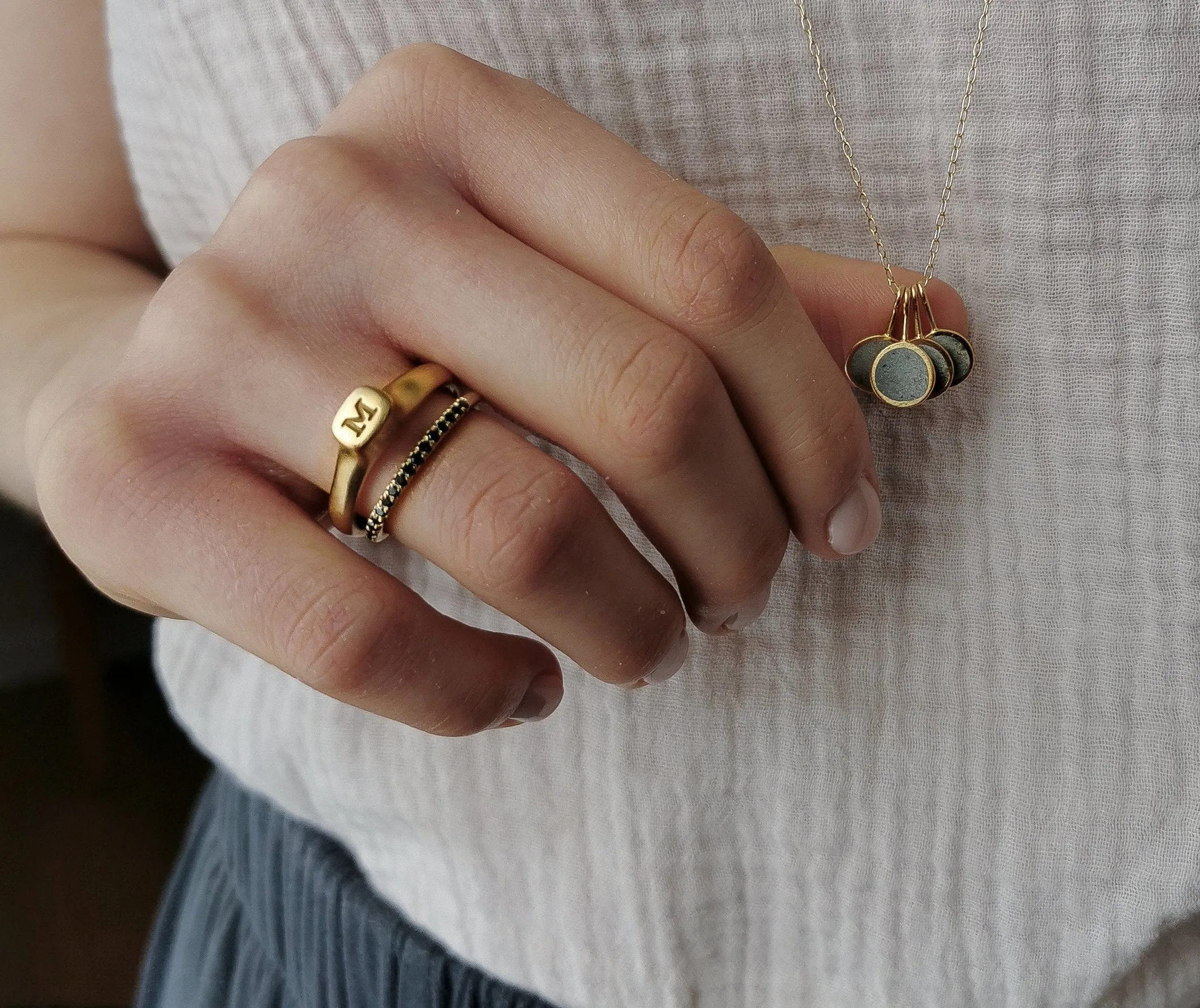 Eternity Black Diamonds 14K Gold Ring