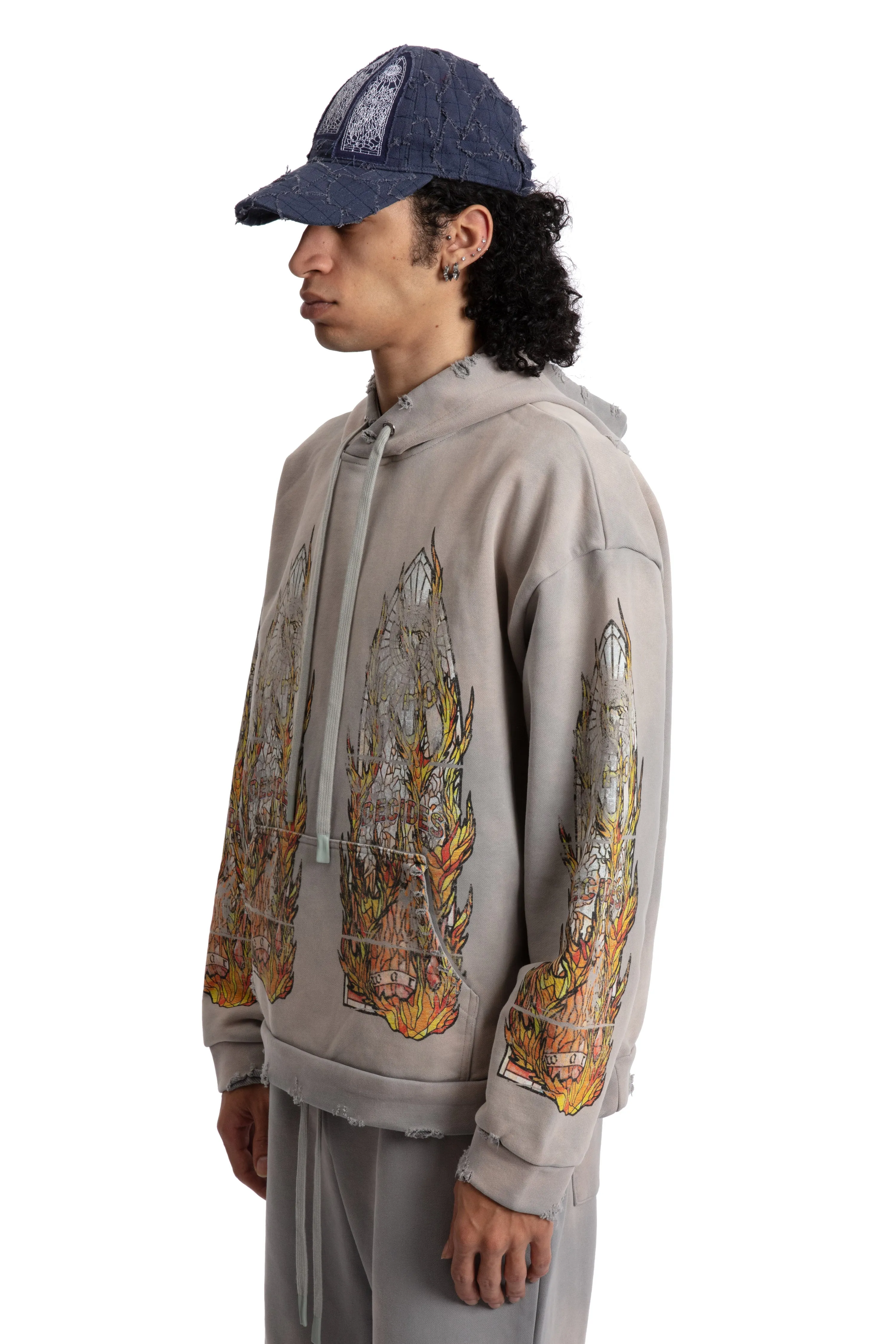FADED FLAME GLASS HOODED PULLOVER