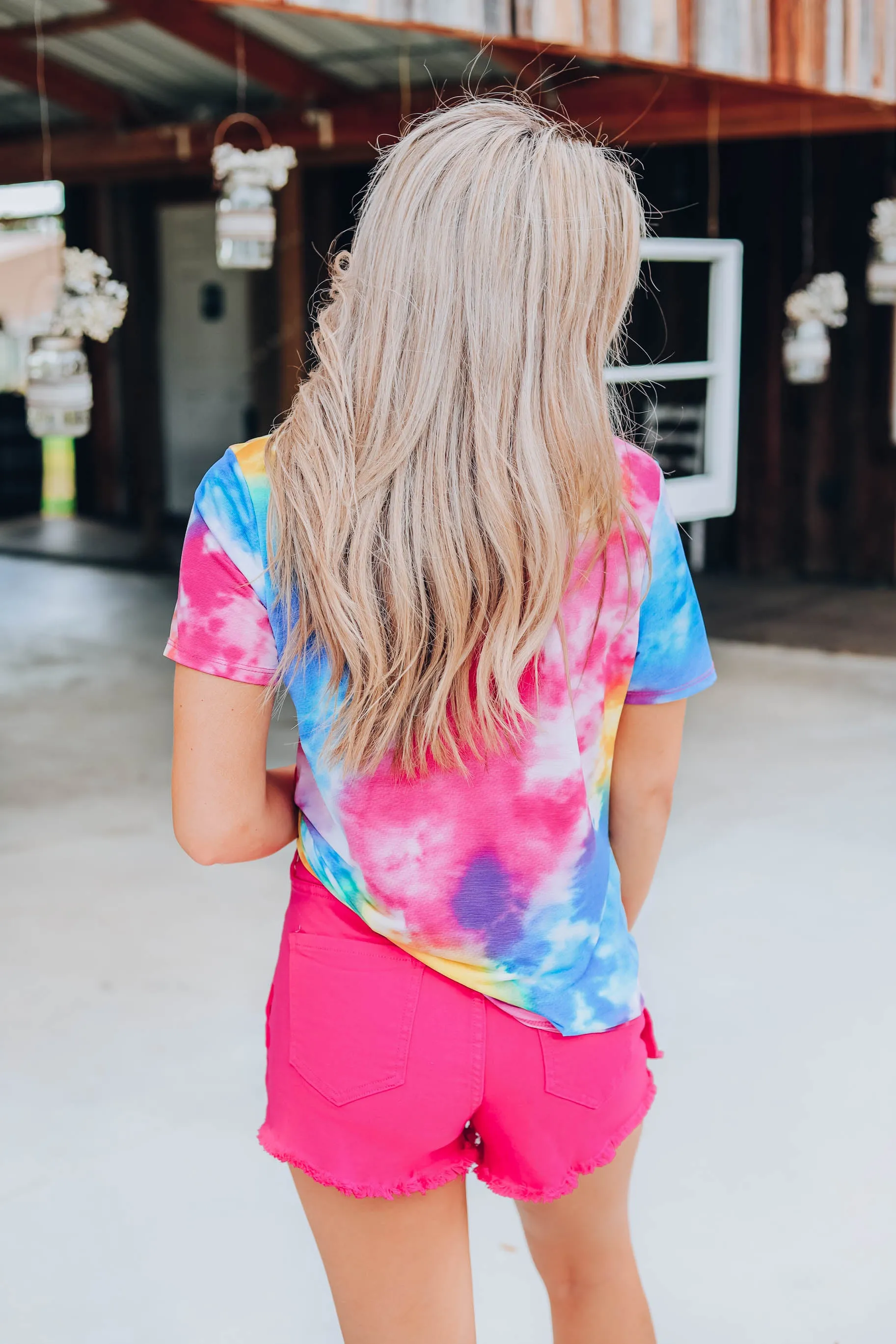 Fantasy Fun Tie Dye Top - Fuchsia/Yellow