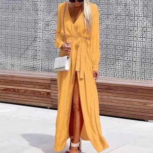 Fashion V Neck Bohemian Long Maxi Dresses