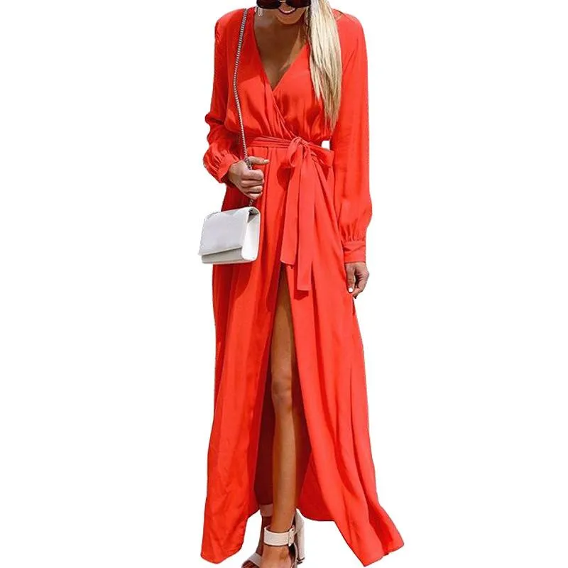 Fashion V Neck Bohemian Long Maxi Dresses