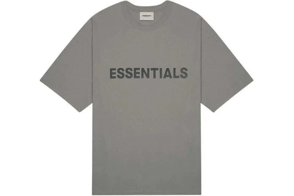 Fear of God Essentials Boxy Tee Appliqué Logo Charcoal