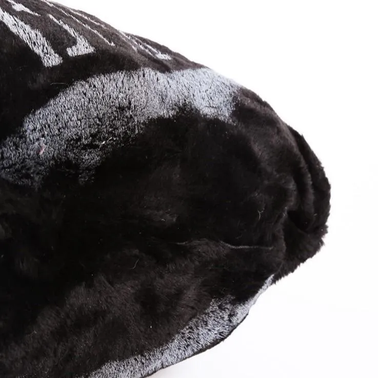 Fendi Black Faux Fur Logo Shoulder Bag
