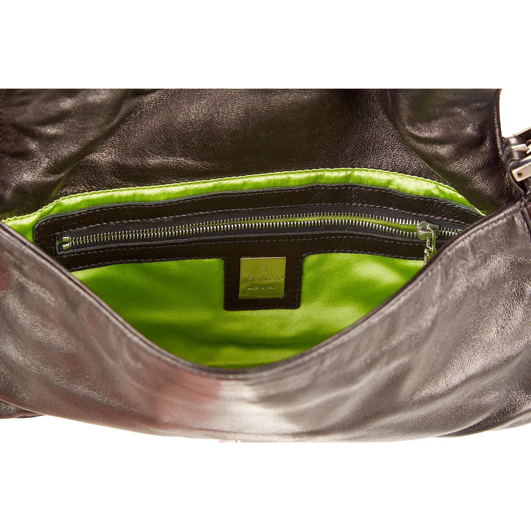 Fendi Black Leather Baguette