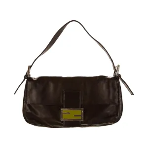 Fendi Black Leather Baguette