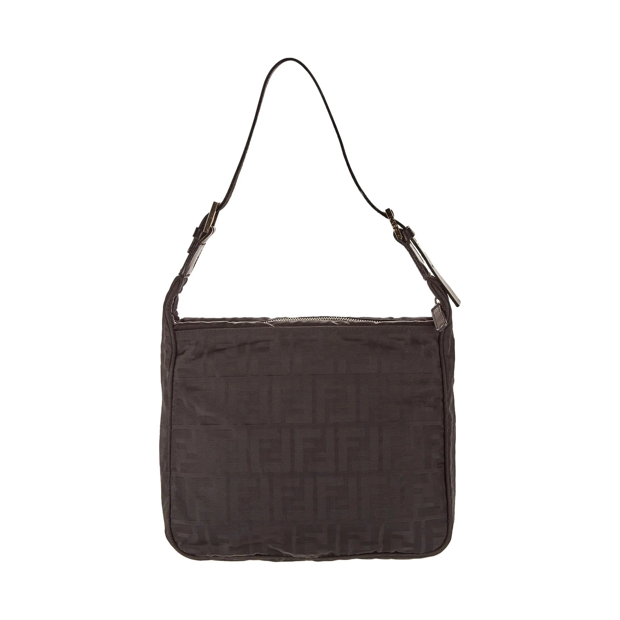 Fendi Black Nylon Logo Shoulder Bag
