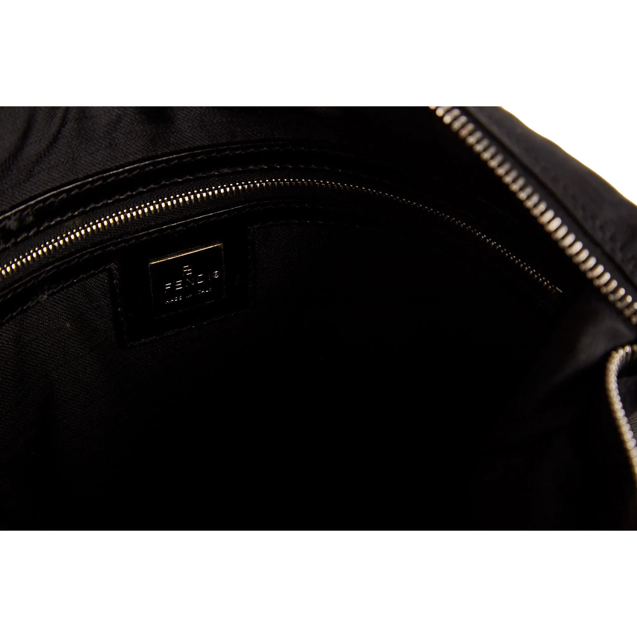 Fendi Black Nylon Logo Shoulder Bag