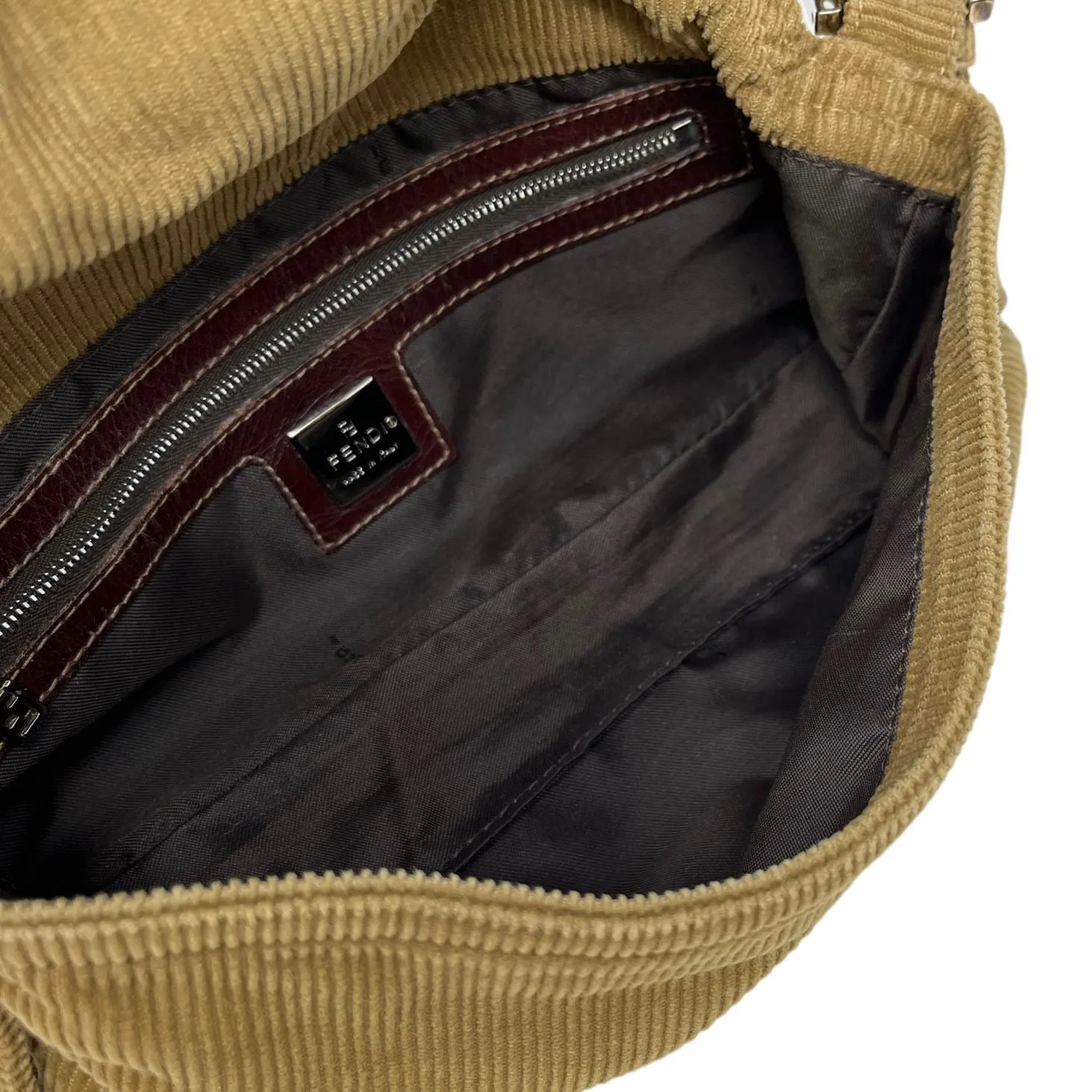 Fendi Brown Corduroy Baguette