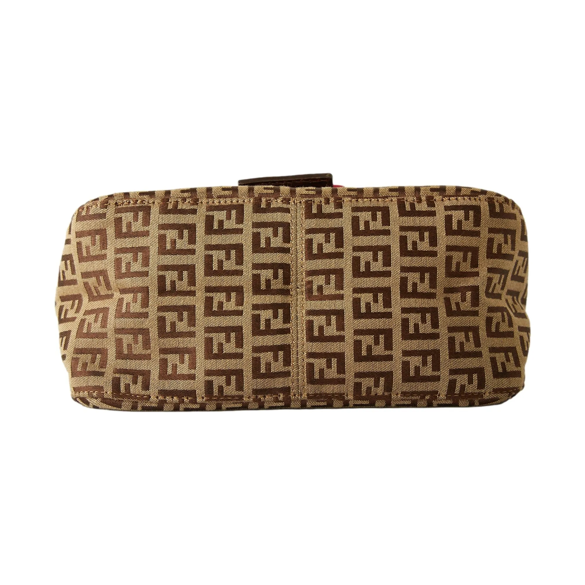 Fendi Brown Logo Mini Chain Baguette Bag