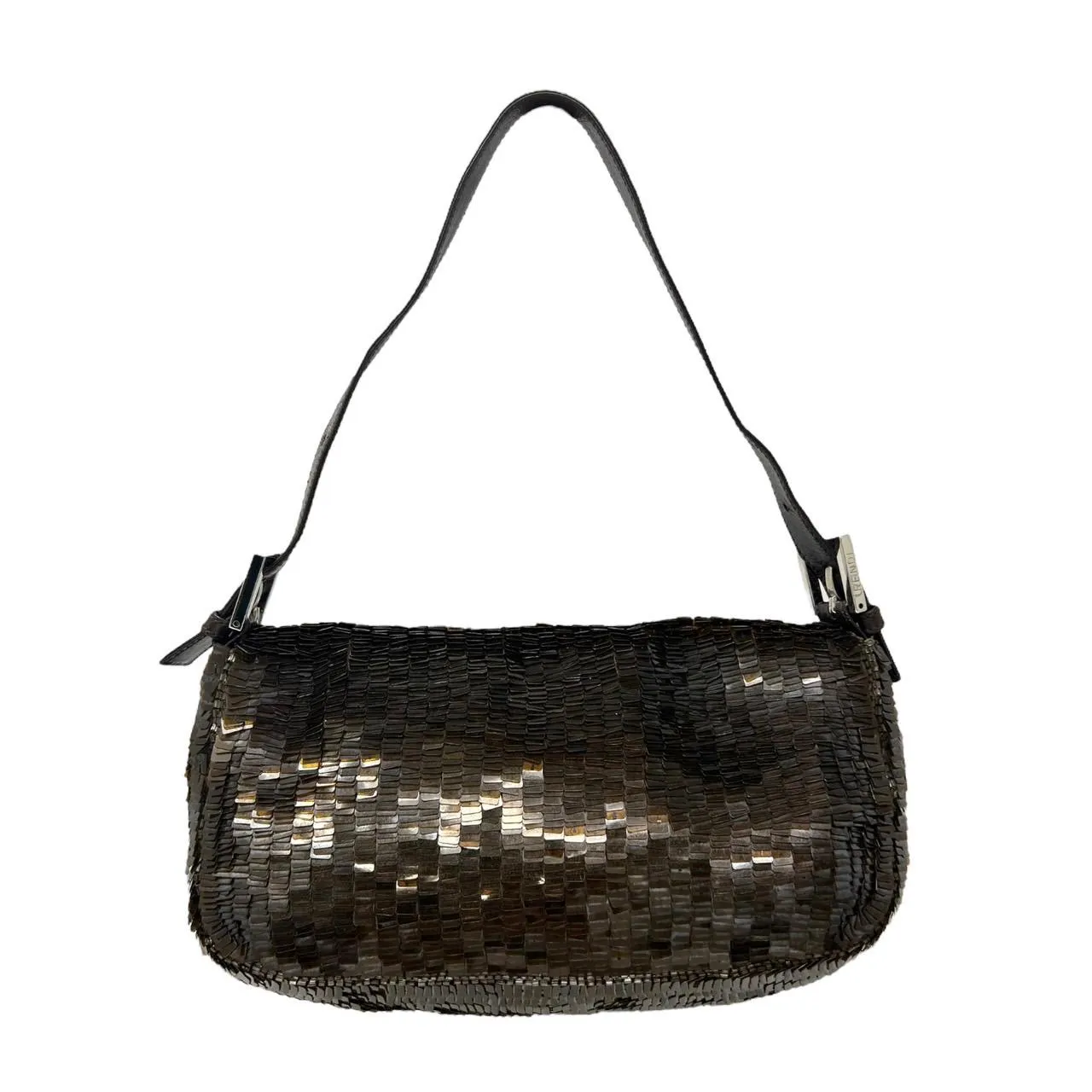 Fendi Brown Sequin Baguette Bag