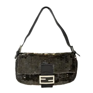 Fendi Brown Sequin Baguette Bag