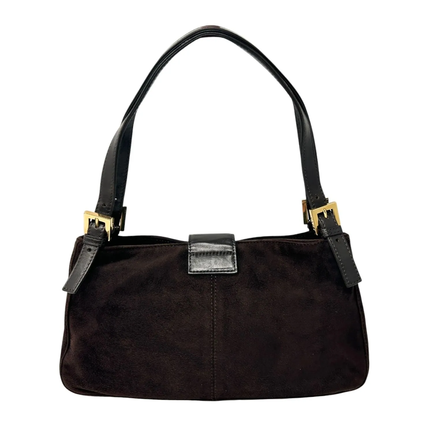 Fendi Brown Seude Baguette Shoulder Bag
