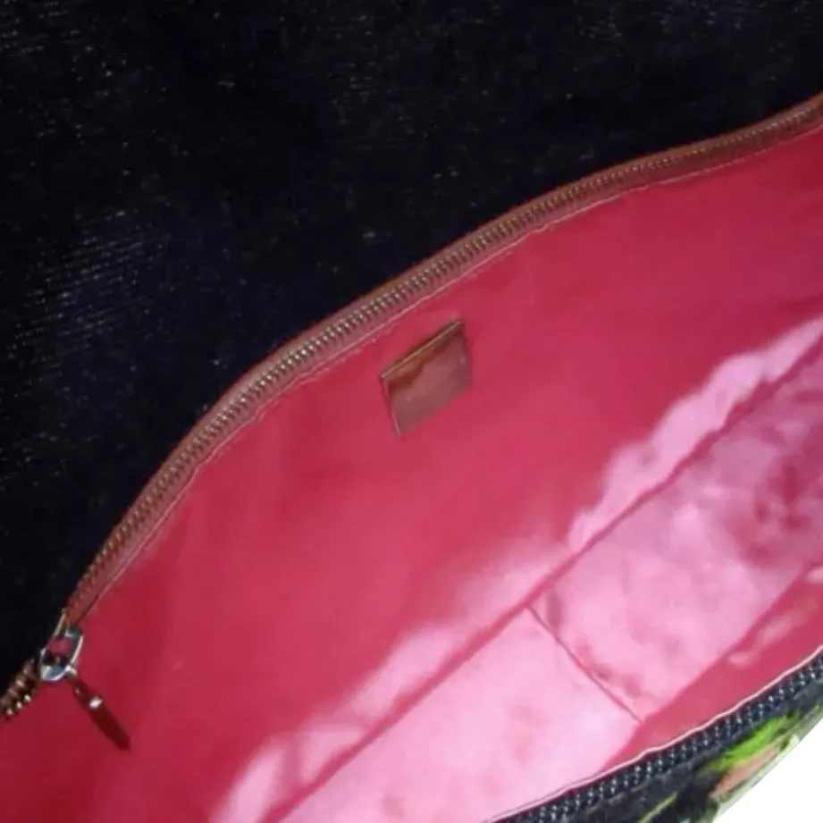 Fendi Denim Embroidered Baguette Bag