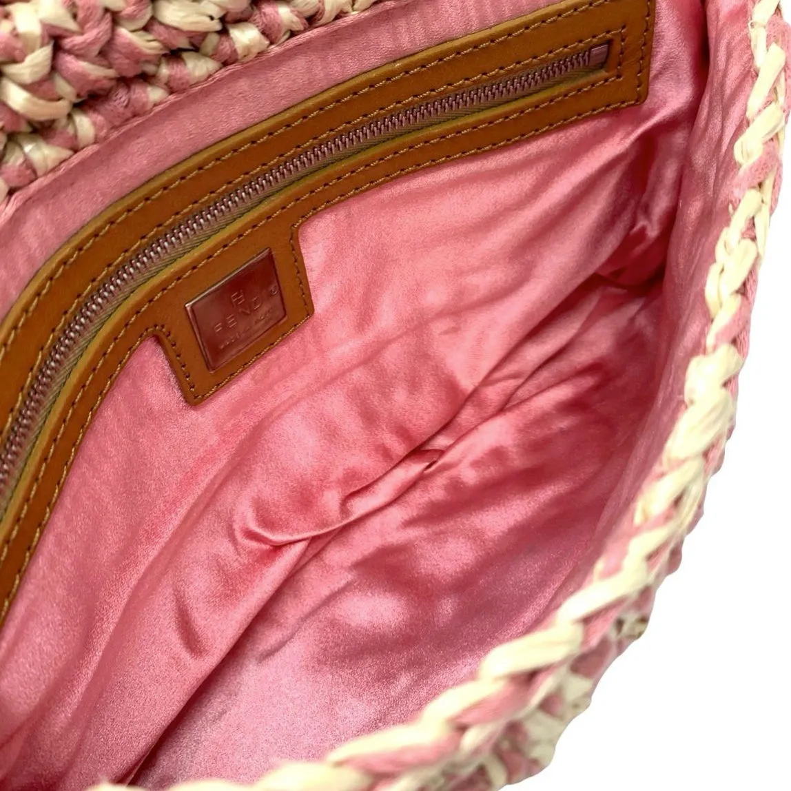 Fendi Pink Braided Baguette Bag