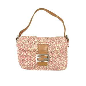 Fendi Pink Braided Baguette Bag