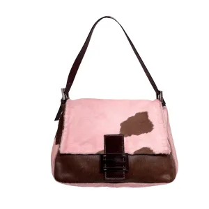 Fendi Pink Cow Print Baguette