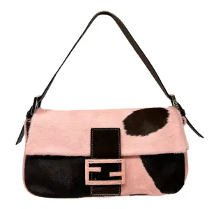 Fendi Pink Cow Print Baguette
