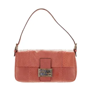 Fendi Pink Snakeskin Baguette