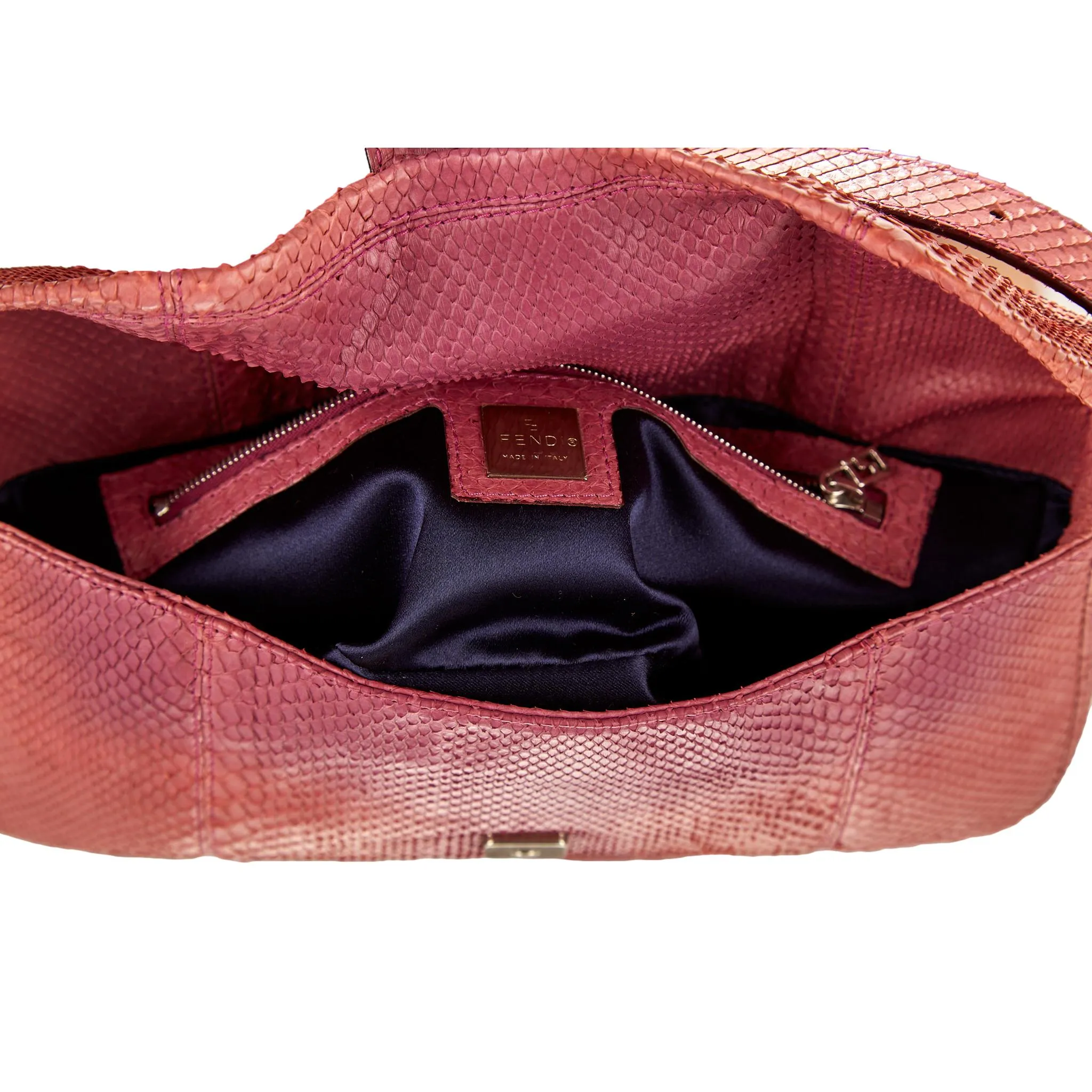Fendi Pink Snakeskin Baguette
