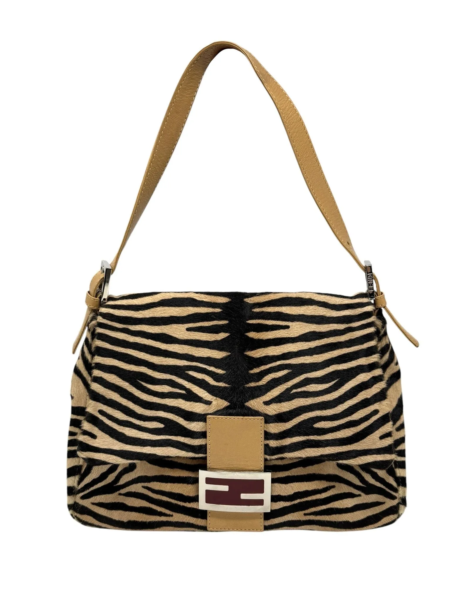 Fendi Tan Zebra Baguette Bag