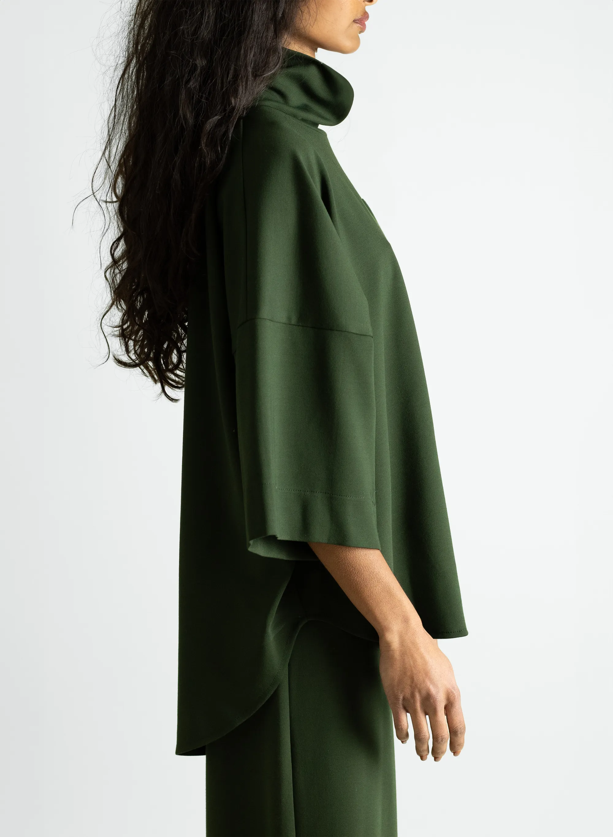 Flared Sleeve Turtleneck - Olive