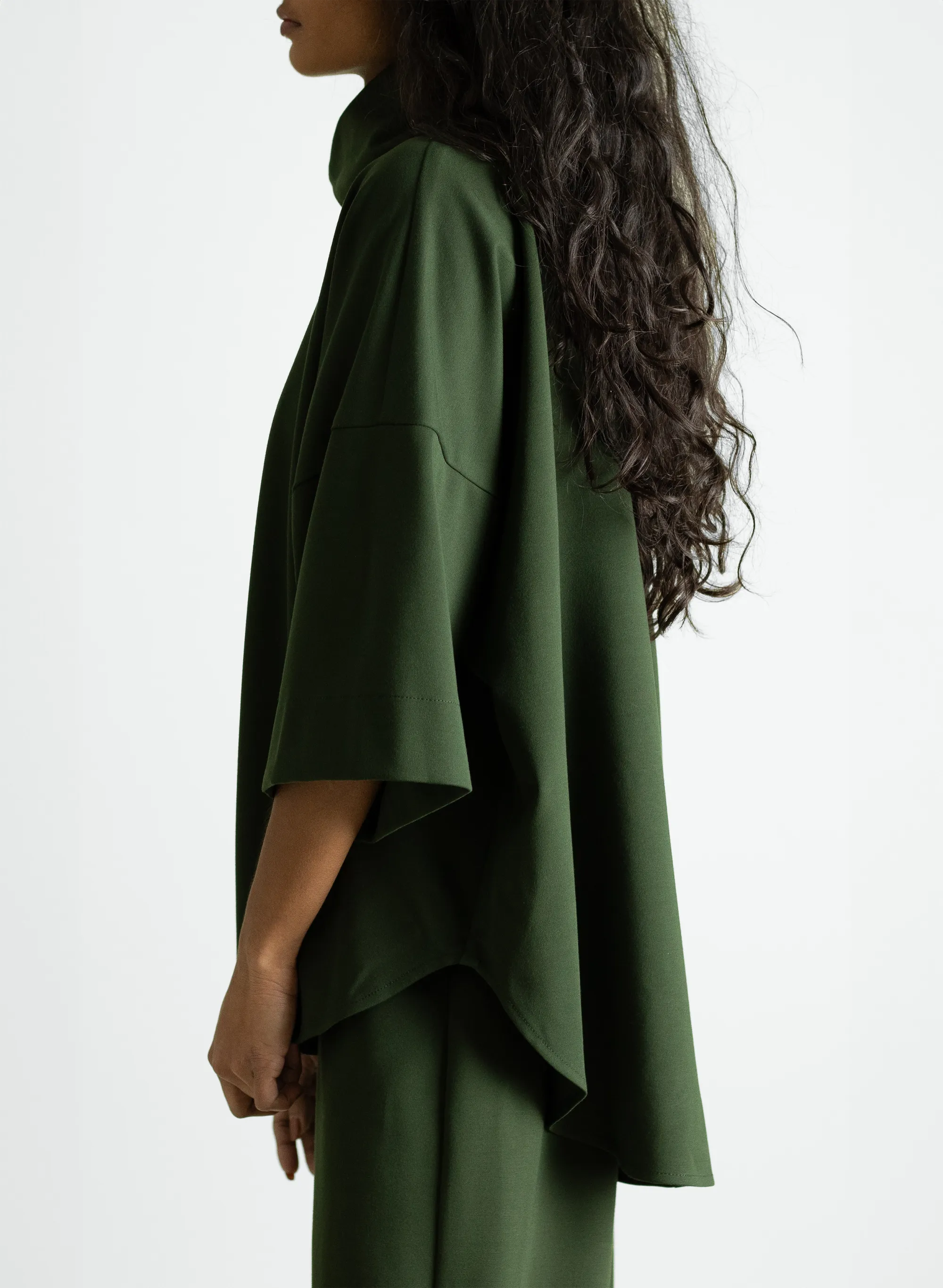 Flared Sleeve Turtleneck - Olive