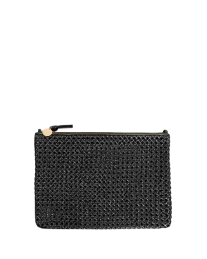 Flat Rattan Clutch in Black