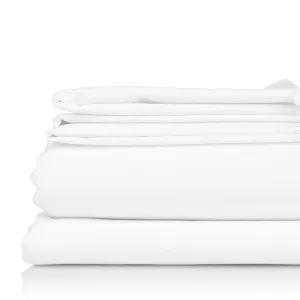 Flat Sheet - Poly Cotton - 66" x 104" - White